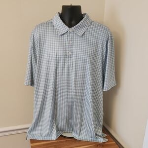 Cutter & Buck Mt Vernon CC Blue Grn Plaid S Men's Polo Shirt Sz XXL